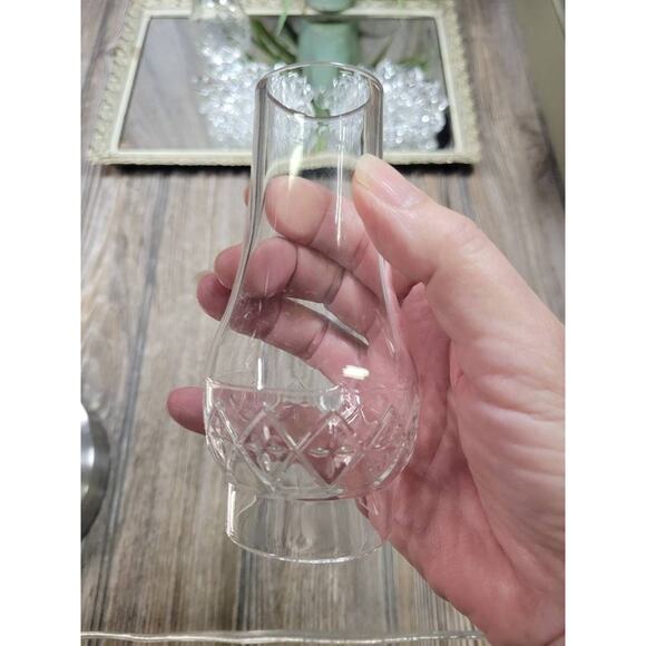 2 Vintage Candle Fairy Lamps, Petal Bases & Chimneys, Federal Glass - Picture 4 of 6